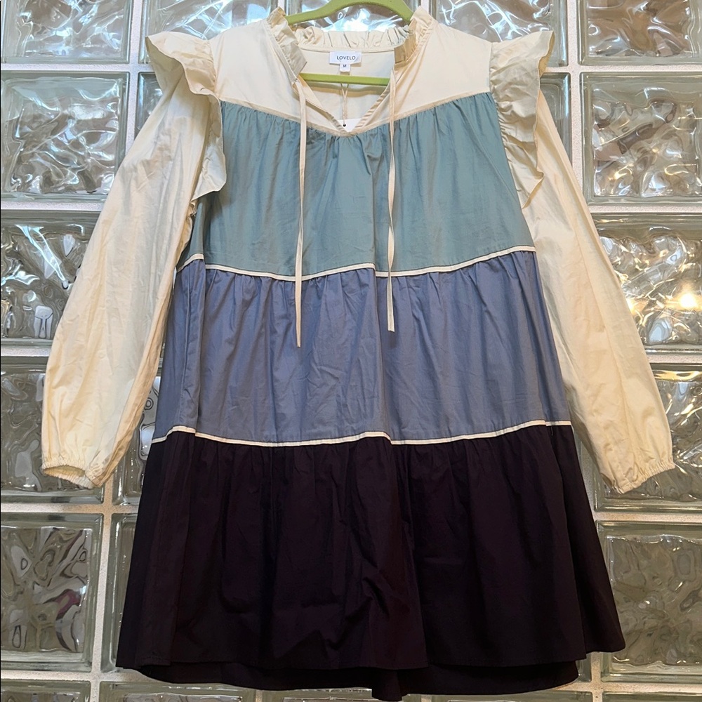 Lovelo Boutique Multicolor Tiered Dress with Ruffle Details